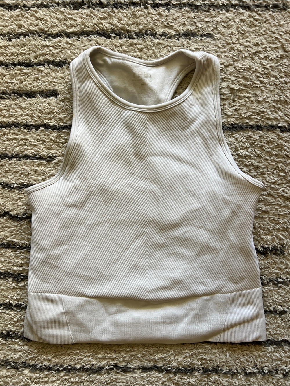 Abercrombie & Fit GC White Ribbed Sports Bra